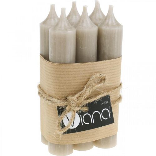 Prodotto Candele coniche candele corte marrone decorazione autunnale Ø21/110mm 6 pz