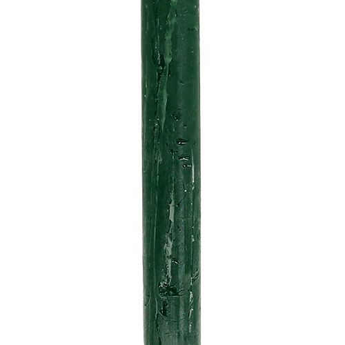 Floristik24 Candela conica verde scuro tinta unita 34 x 240 mm 4 pz