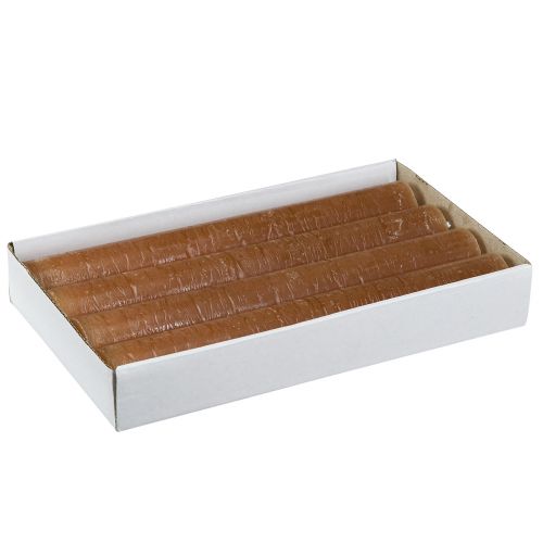Prodotto Candele a stecca, candele in tinta unita, caramello, 34x240mm, 4 pezzi