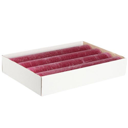 Prodotto Candele stick candele colorate tinta unita Berry 50x300mm 4 pz
