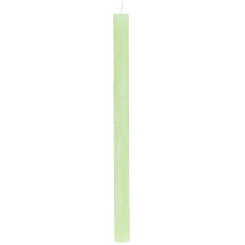 Prodotto Candele coniche tinta unita verde lime​​​​​​​ 21×240mm 12 pz