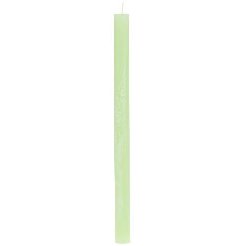 Floristik24 Candele tinta unita verde chiaro 21×240mm 12pz