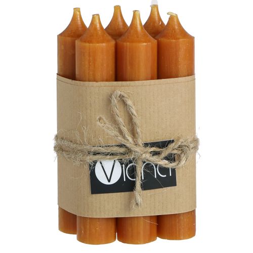 Prodotto Candele stick candela corta in cera color caramello 21x110mm 6 pz