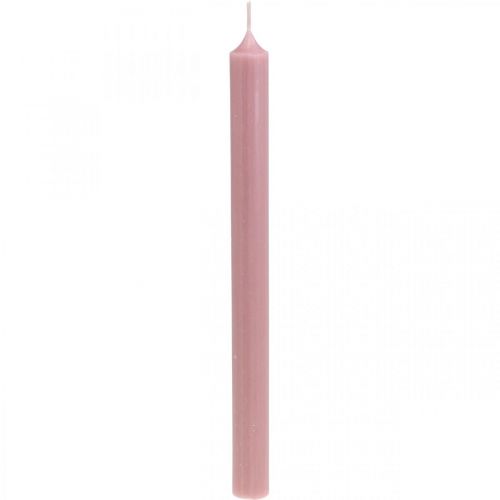 Floristik24 Candele rustiche tinta unita rosa 350/28mm 4pz