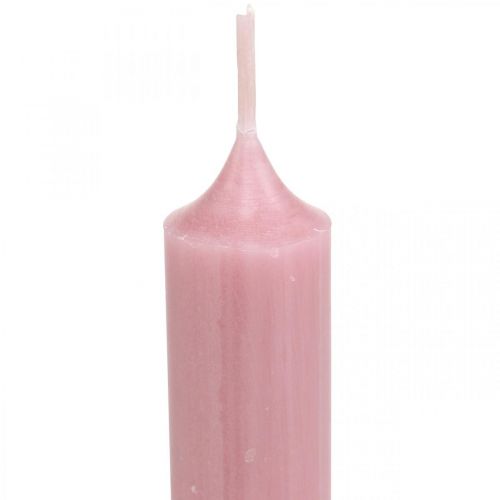 Candele rustiche tinta unita rosa 350/28mm 4pz