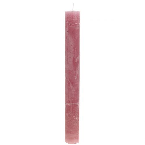 Candele solide rosa antico 34mm x 300mm 4pz