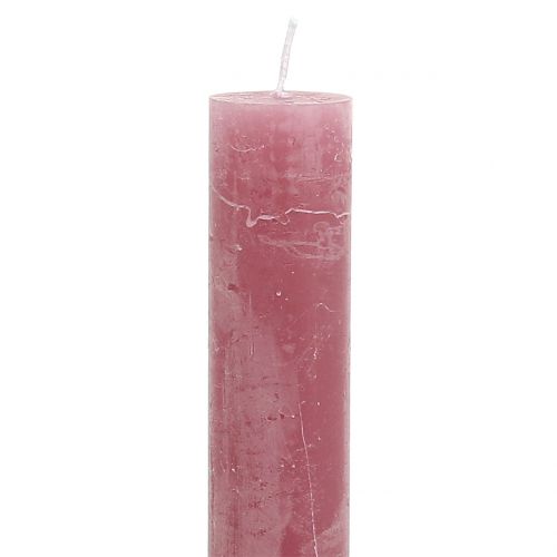 Floristik24 Candele coniche tinta unita rosa antico 34 mm x 300 mm 4 pz