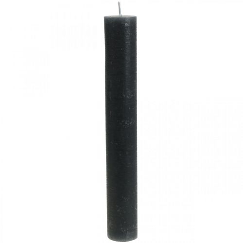 Floristik24 Candele candele tinta unita antracite 34×240mm 4pz