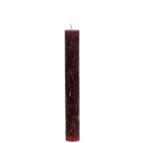 Floristik24 Candele coniche tinta unita bordeaux 34 mm x 240 mm 4 pezzi