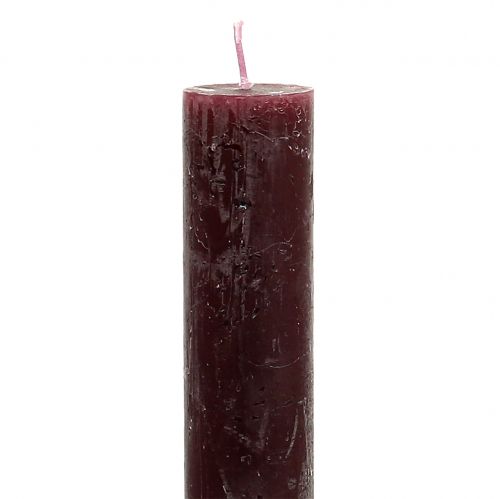 Floristik24 Candele coniche tinta unita bordeaux 34 mm x 240 mm 4 pezzi