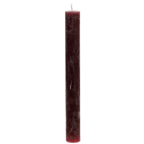 Floristik24 Candele coniche tinta unita bordeaux 34 mm x 300 mm 4 pz