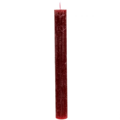 Floristik24 Candele tinta unita rosso scuro 34mm x 300mm 4pz