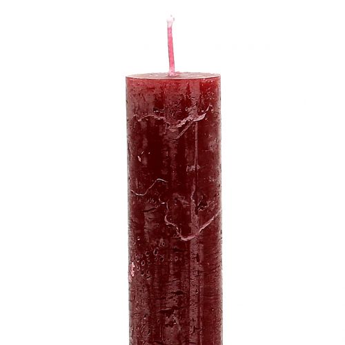 Floristik24 Candele tinta unita rosso scuro 34mm x 300mm 4pz