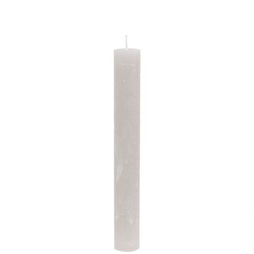 Prodotto Candele coniche tinta unita grigio 34 mm x 240 mm 4 pz