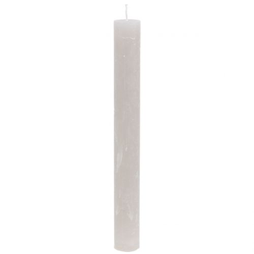 Prodotto Candele coniche tinta unita grigio 34 mm x 300 mm 4 pz