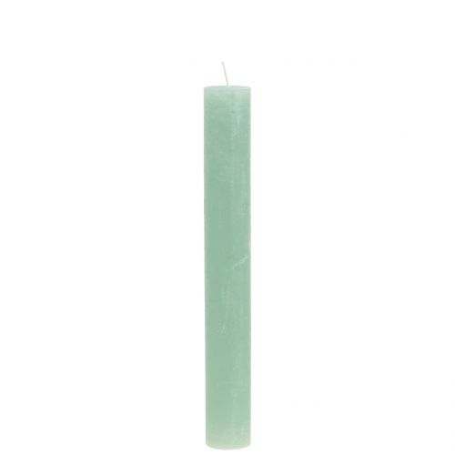 Floristik24 Candele colorate in verde chiaro 34mm x 240mm 4pz