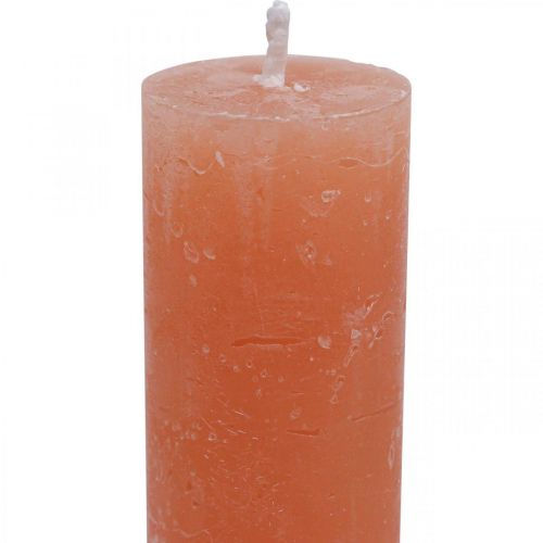 Prodotto Candele coniche tinta unita Arancione Pesca 34×240mm 4pz