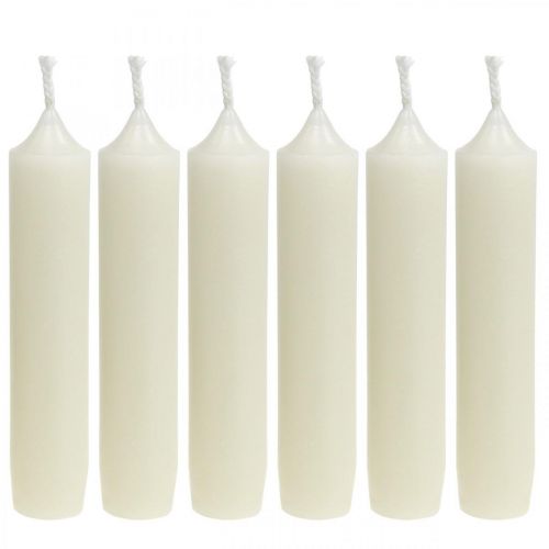 Floristik24 Candeline corte Candele crema per composizioni Ø22/110mm 6pz