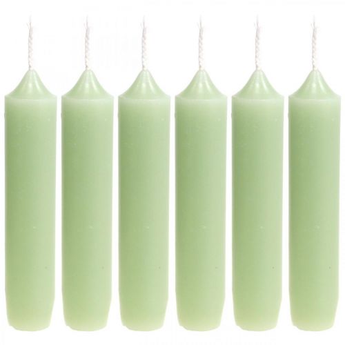 Floristik24 Candele candele corte verdi menta Ø22/110mm 6pz