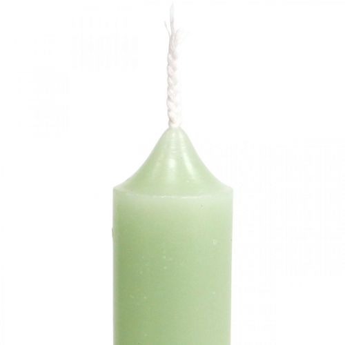 Floristik24 Candele candele corte verdi menta Ø22/110mm 6pz