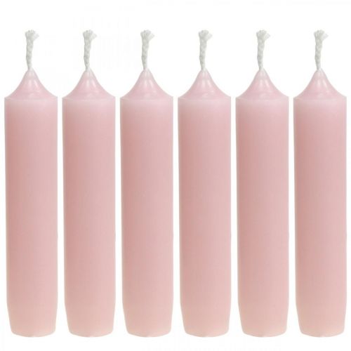 Floristik24 Candele rosa Candele a stecca corta Ø22/110mm 6pz