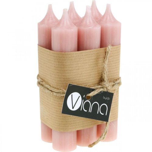 Floristik24 Candele coniche candele corte rosa per anello decorativo Ø21/110mm 6 pezzi