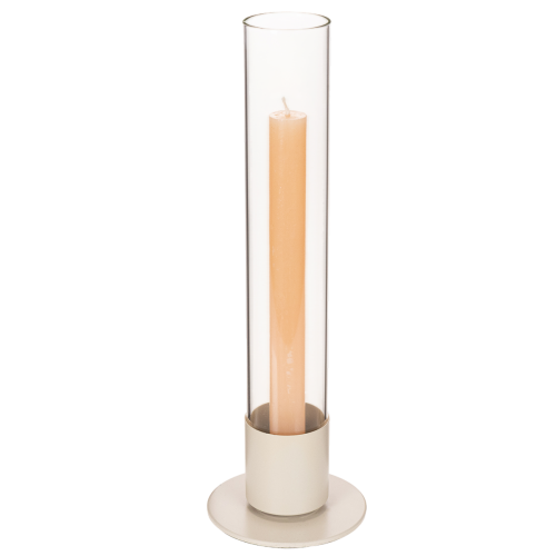 Portacandele moderno a cono con cilindro e base in vetro, 31 cm | Floristik24.it