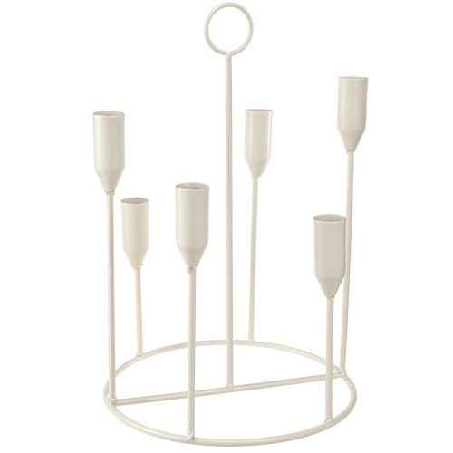 Portacandele conico 6 candele portacandele grigio Ø20cm H31cm