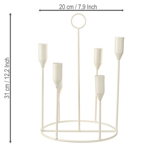 Prodotto Portacandele conico 6 candele portacandele grigio Ø20cm H31cm