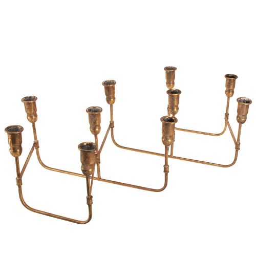 Prodotto Antico portacandele a bastoncino per 10 candele oro 46×46cm H16,5cm
