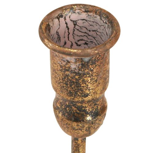 Prodotto Antico portacandele a bastoncino per 4 candele oro 18×18cm H16,5cm
