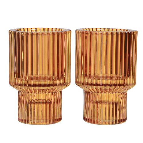 Prodotto Portacandele a bastone portacandele in vetro arancione H8cm 4 pz