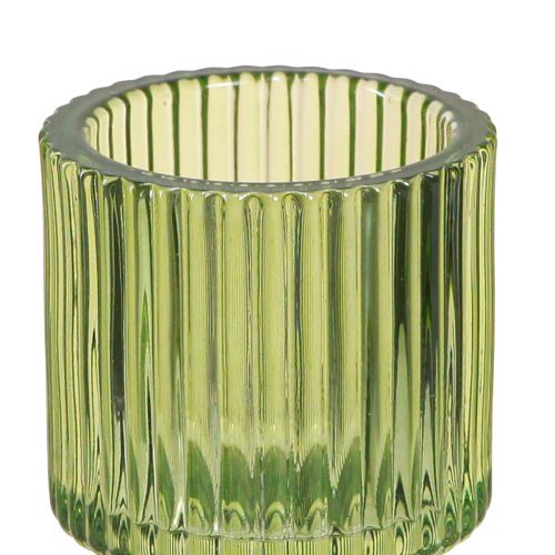 Prodotto Portacandele a bastone portacandele in vetro verde H8cm 4 pz