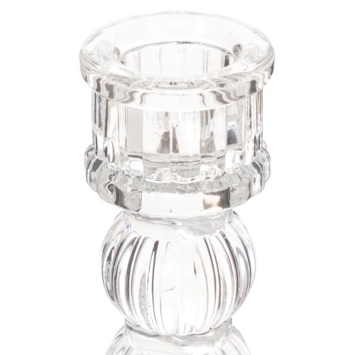 Portacandele trasparente, design classico, decorazione da tavola, 12 cm, 2 pezzi | Floristik24.it