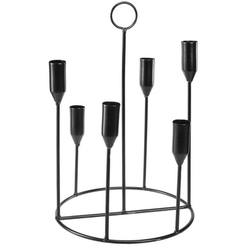 Prodotto Portacandele in metallo per 6 candele, nero, Ø20 cm, H31 cm