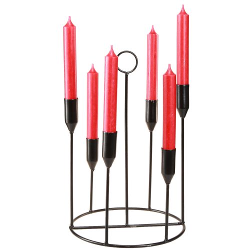 Prodotto Portacandele in metallo per 6 candele, nero, Ø20 cm, H31 cm