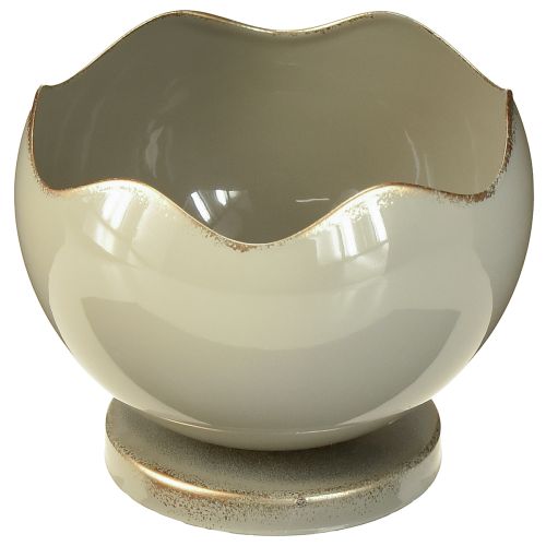 Portacandele conico in metallo grigio oro H9,5cm