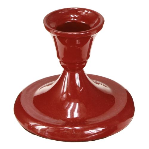 Portacandele in metallo rosso Ø8,5cm H7cm