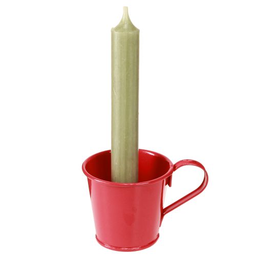 Portacandele in metallo a tazza rosso H6cm 6 pezzi
