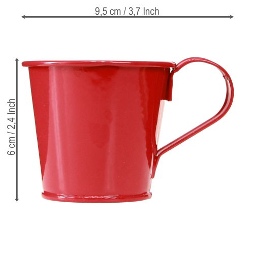 Prodotto Portacandele in metallo a tazza rosso H6cm 6 pezzi