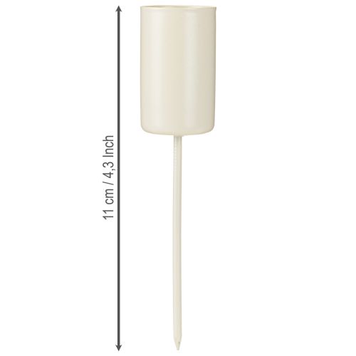 Prodotto Portacandele in metallo su bastone, beige, H11cm, 4 pezzi