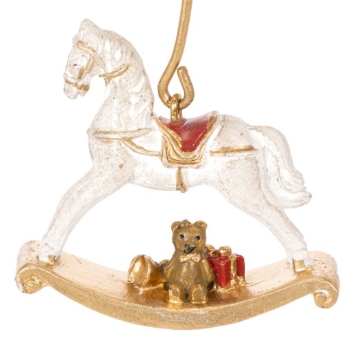Portacandele a forma di cavallo a dondolo per albero di Natale, 20 cm, 3 pezzi | Floristik24.it