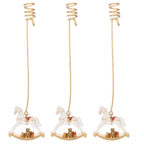 Portacandele a forma di cavallo a dondolo per albero di Natale, 20 cm, 3 pezzi | Floristik24.it