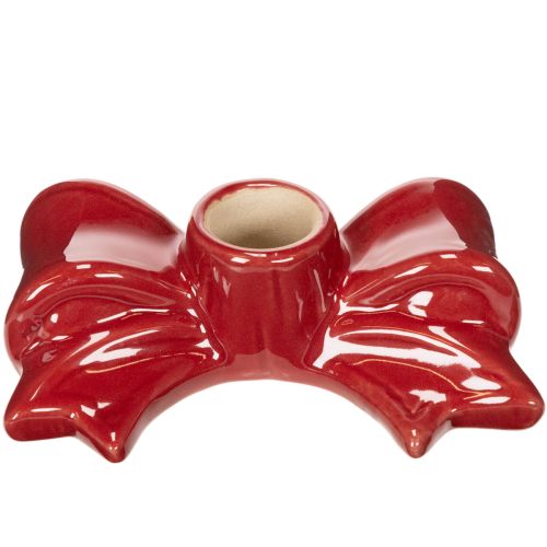 Portacandele rossi a forma di fiocco per candele affusolate da 11 cm, 2 pezzi | Floristik24.it