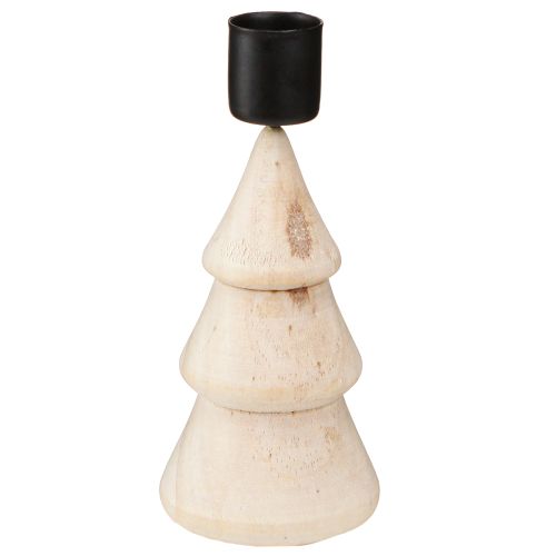Prodotto Portacandele decorazione albero di Natale in legno naturale H13cm 4 pezzi