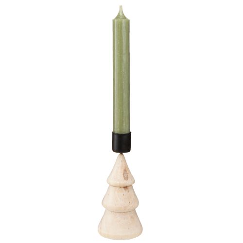 Prodotto Portacandele decorazione albero di Natale in legno naturale H13cm 4 pezzi