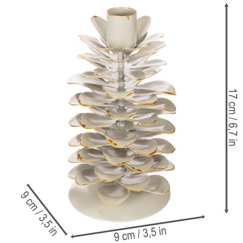 Portacandele a forma di pigna per candele affusolate, 17 cm | Floristik24.it