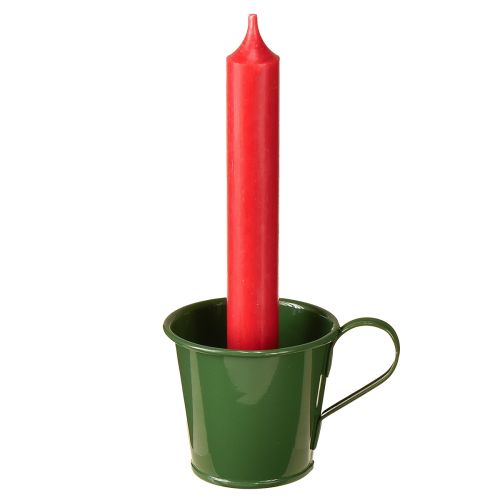 Portacandele conico a tazza verde scuro H6cm 6 pezzi