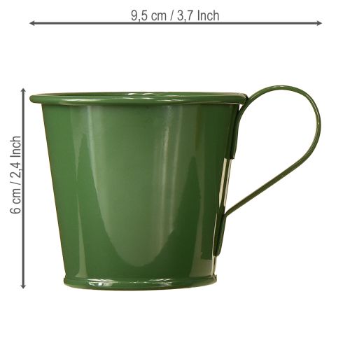 Prodotto Portacandele conico a tazza verde scuro H6cm 6 pezzi