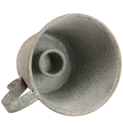 Prodotto Portacandele conico portacandele a tazza vintage in metallo grigio Ø9,5 cm A8 cm 3 pezzi